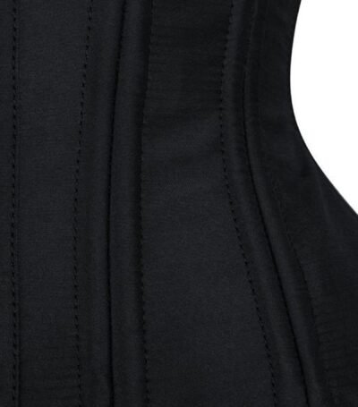 Black Satin Curvy Waist Training Corset For Women