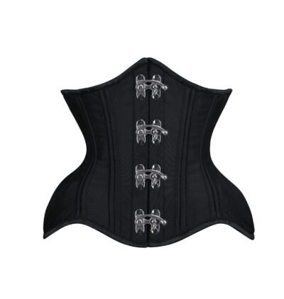 Black Satin Curvy Waist Training Corset For Women