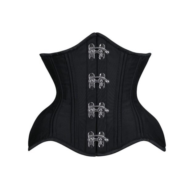 Black Satin Curvy Waist Training Corset For Women