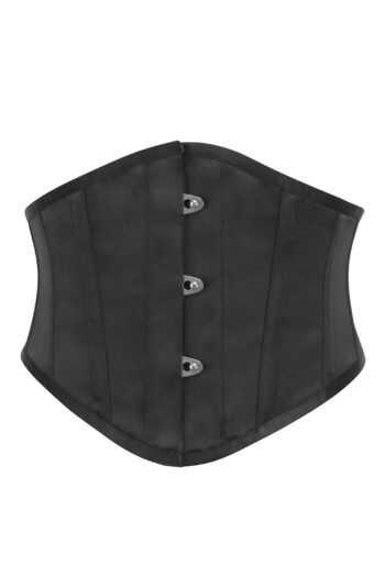 Black Satin Gothic Waspie Corset