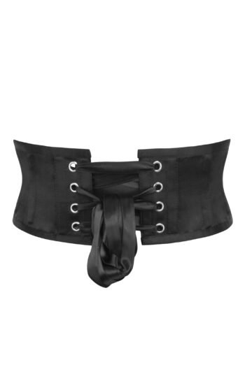 Black Satin Gothic Waspie Corset
