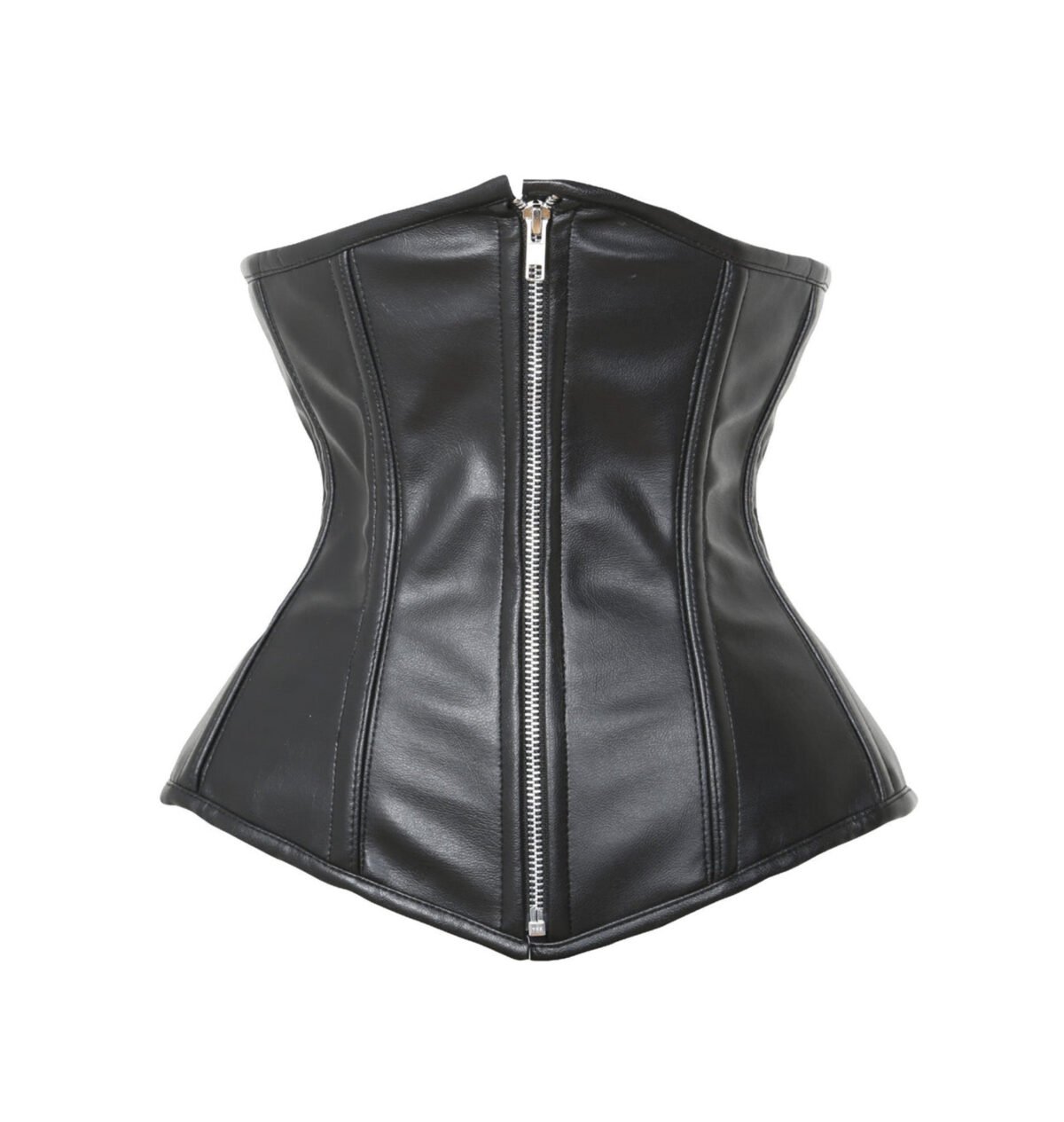 Faux Leather Underbust Long Torso Waist Trainer Corset