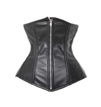 Faux Leather Underbust Long Torso Waist Trainer Corset