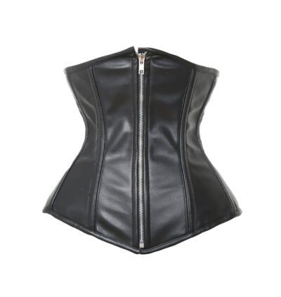 Faux Leather Underbust Long Torso Waist Trainer Corset