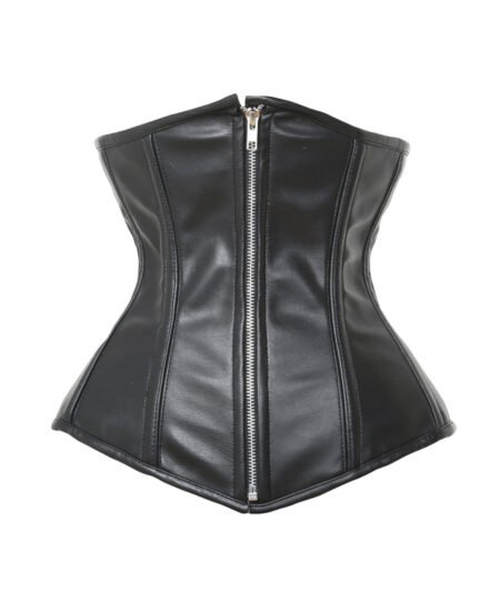 Faux Leather Underbust Long Torso Waist Trainer Corset