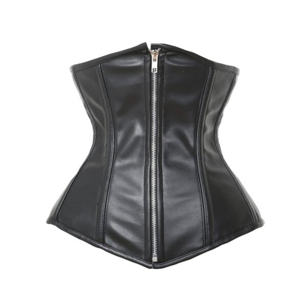 Faux Leather Underbust Long Torso Waist Trainer Corset