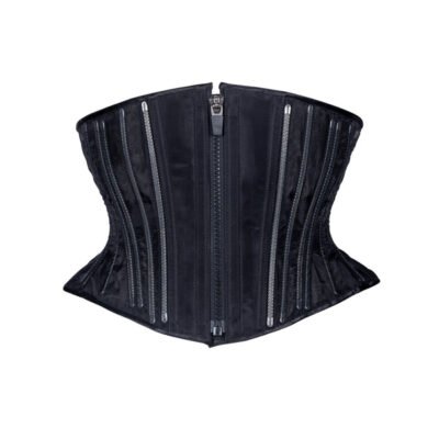 Fine Mesh No Line Waspie Short Black Corset
