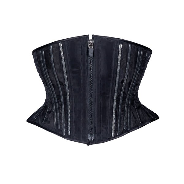 Fine Mesh No Line Waspie Short Black Corset