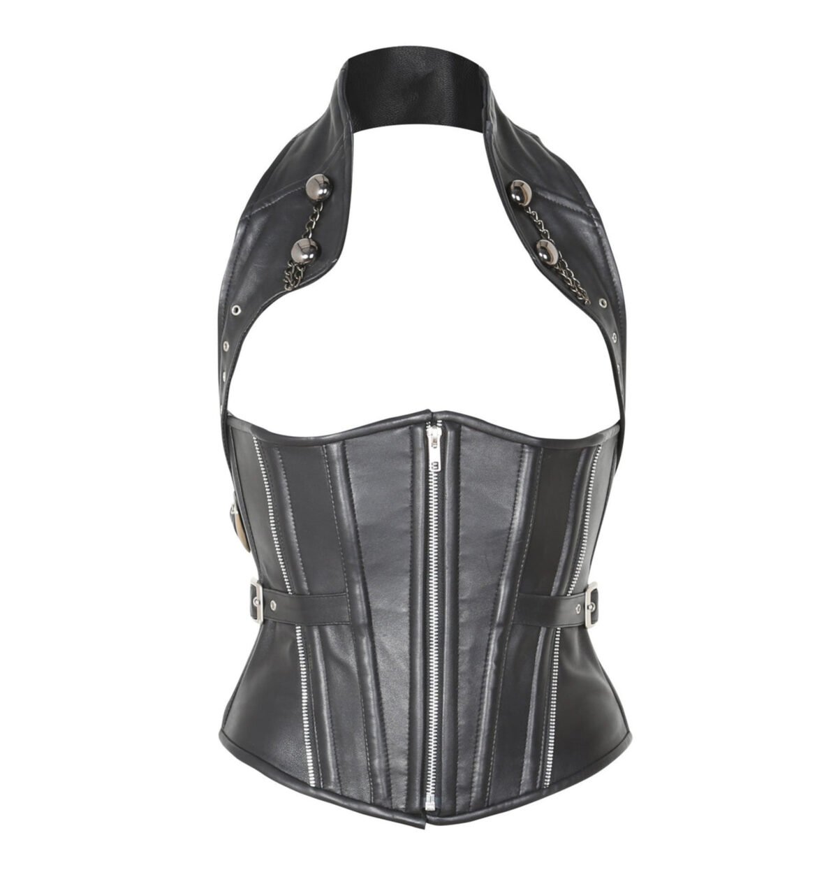 Leather Halterneck Waist Trainer Corset