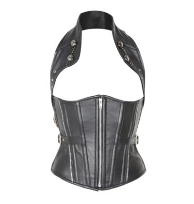Leather Halterneck Waist Trainer Corset