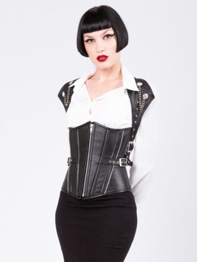 Leather Halterneck Waist Trainer Corset