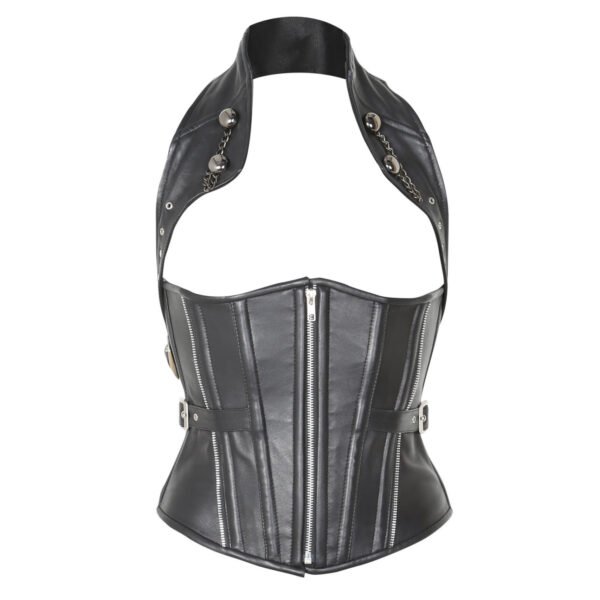 Leather Halterneck Waist Trainer Corset