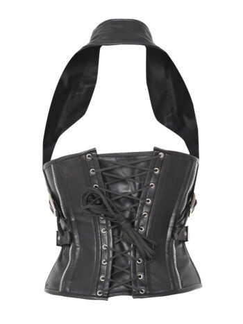 Leather Halterneck Waist Trainer Corset