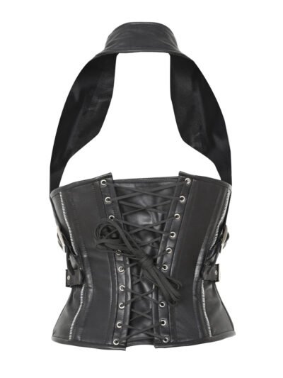 Leather Halterneck Waist Trainer Corset