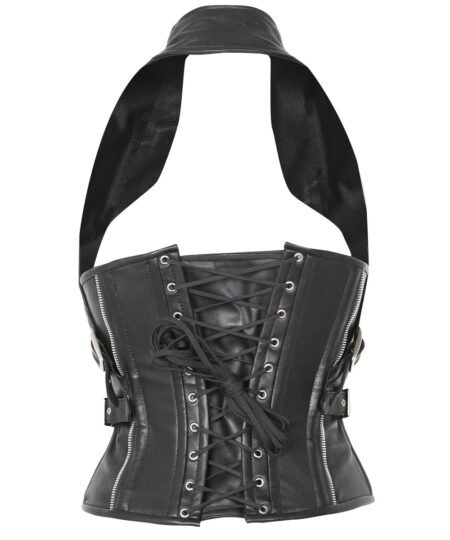 Leather Halterneck Waist Trainer Corset