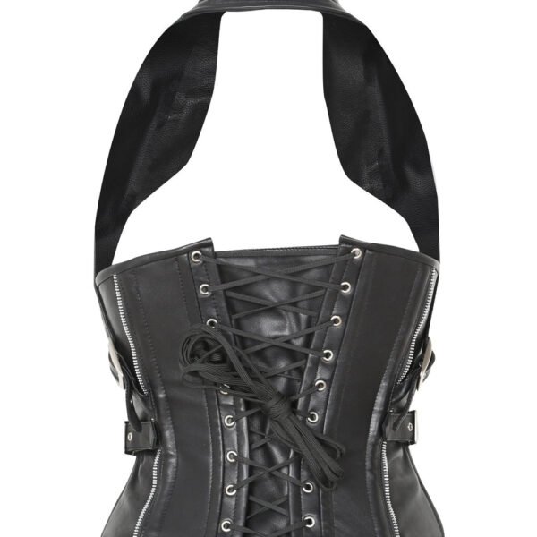 Leather Halterneck Waist Trainer Corset