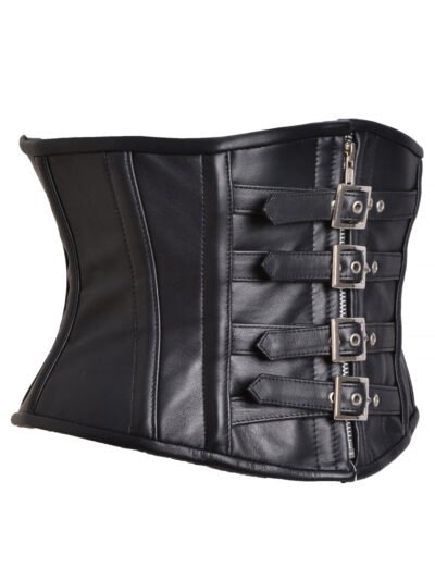 Leather Waist Cincher Short Torso Waist Trainer With Buckle