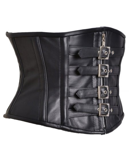 Leather Waist Cincher Short Torso Waist Trainer With Buckle