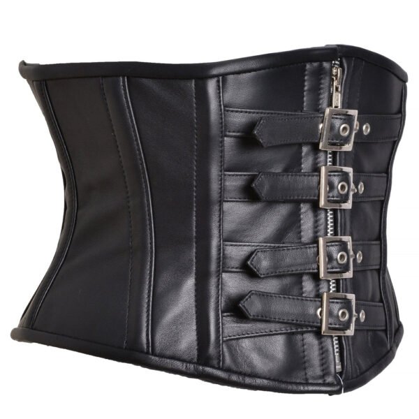 Leather Waist Cincher Short Torso Waist Trainer With Buckle