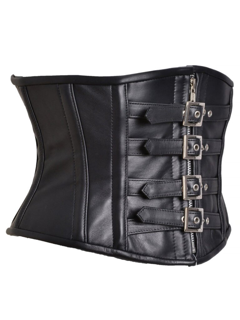 Leather Waist Cincher Short Torso Waist Trainer With Buckle