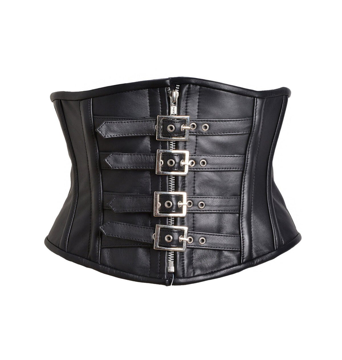 Leather Waist Cincher Short Torso Waist Trainer With Buckle
