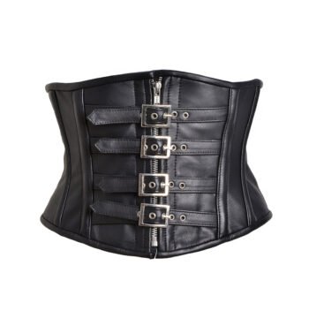 Leather Waist Cincher Short Torso Waist Trainer With Buckle