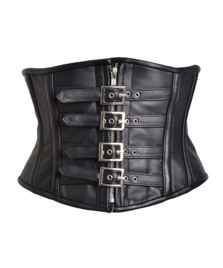 Leather Waist Cincher Short Torso Waist Trainer With Buckle
