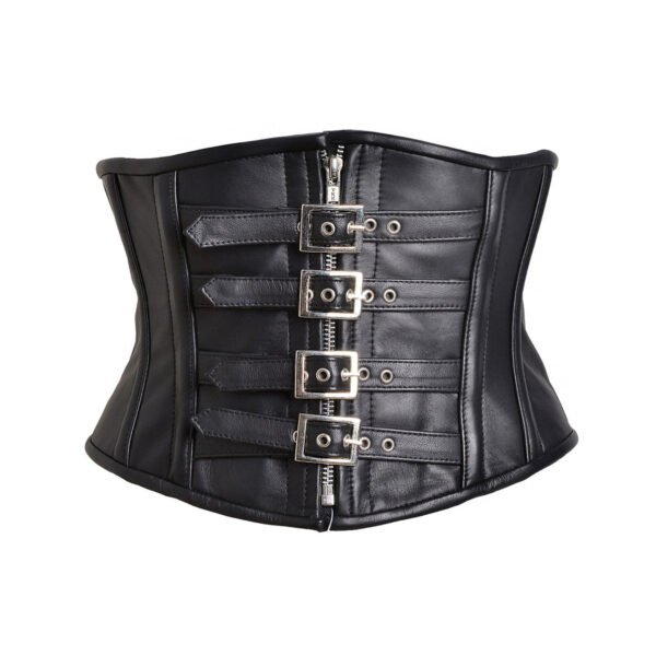 Leather Waist Cincher Short Torso Waist Trainer With Buckle