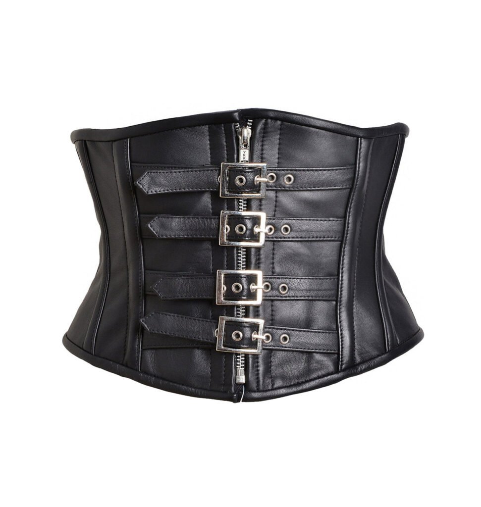 Leather Waist Cincher Short Torso Waist Trainer With Buckle