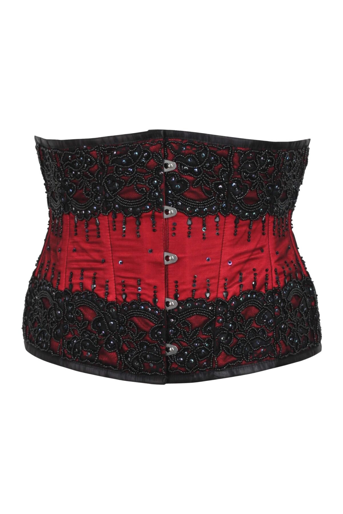 Red Fancy Christmas Waspie Corset
