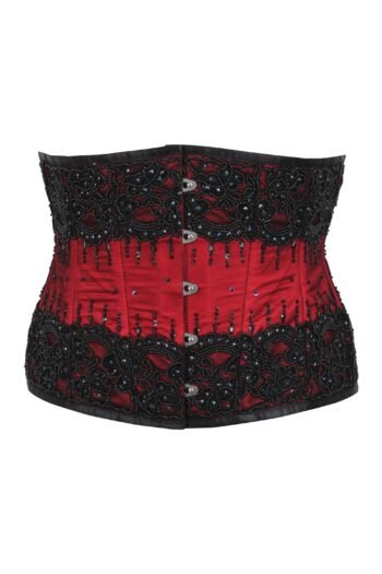 Red Fancy Christmas Waspie Corset