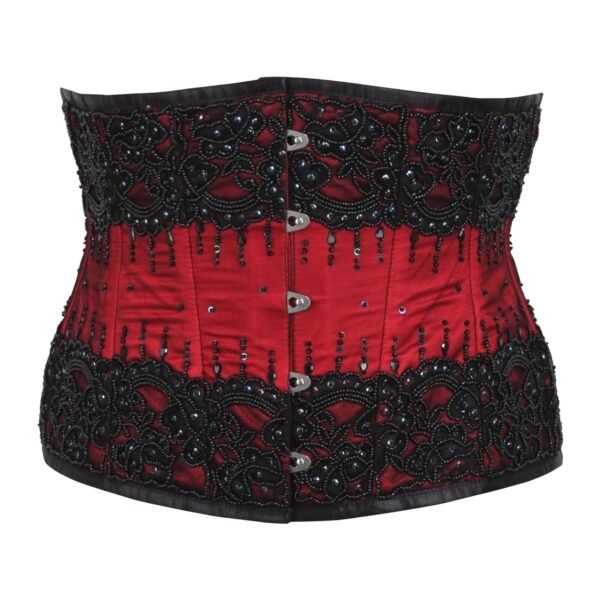 Red Fancy Christmas Waspie Corset