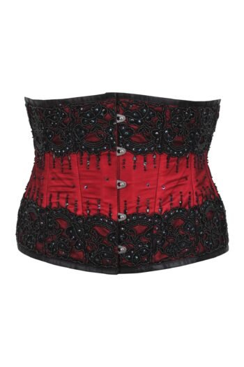 Red Fancy Christmas Waspie Corset