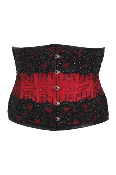 Red Fancy Christmas Waspie Corset