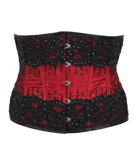 Red Fancy Christmas Waspie Corset