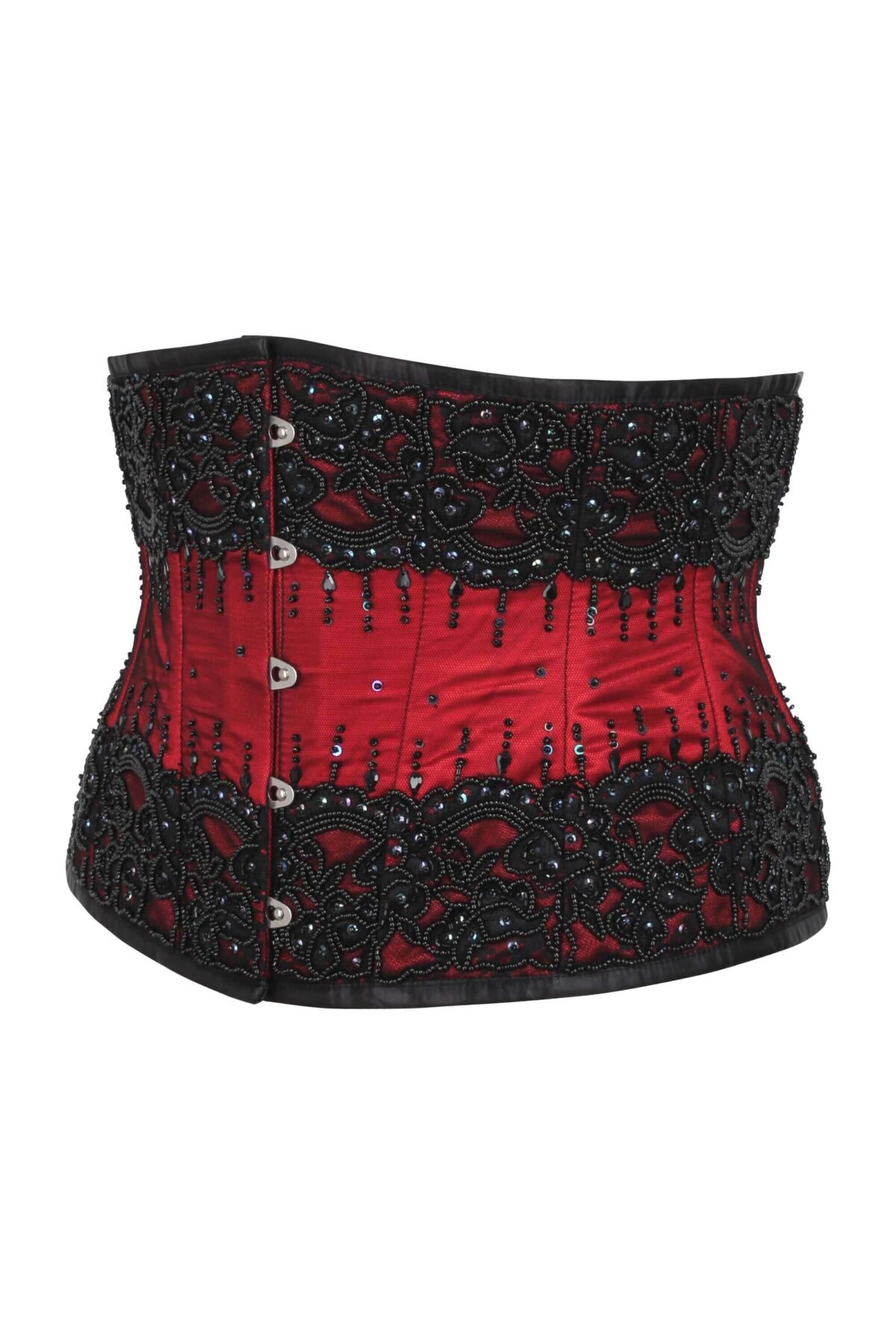 Red Fancy Christmas Waspie Corset