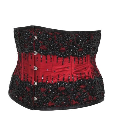 Red Fancy Christmas Waspie Corset