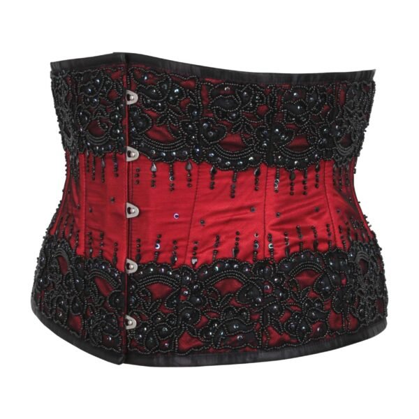 Red Fancy Christmas Waspie Corset
