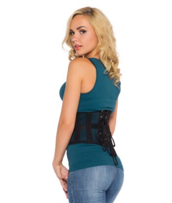 Black Gothic Underbust Mesh Waspie Corset