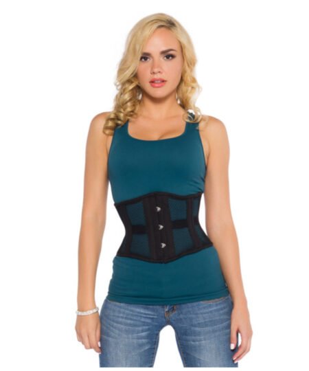 Black Gothic Underbust Mesh Waspie Corset