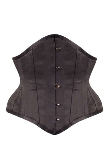 Black Satin Corset Waspie Underbust Waist Training