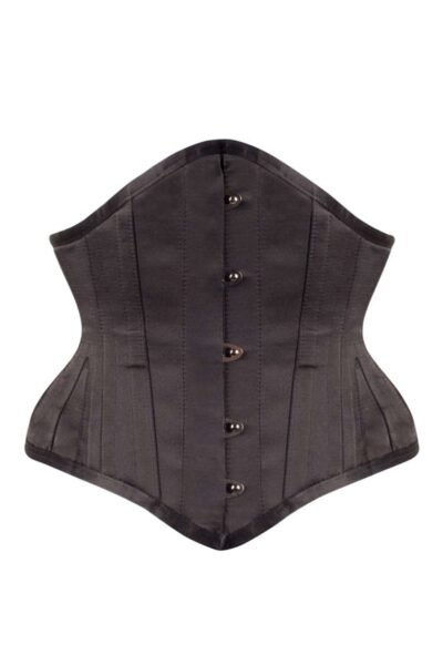 Black Satin Corset Waspie Underbust Waist Training