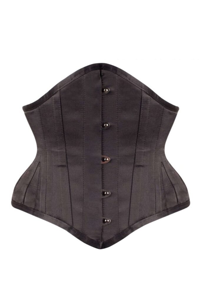 Black Satin Corset Waspie Underbust Waist Training