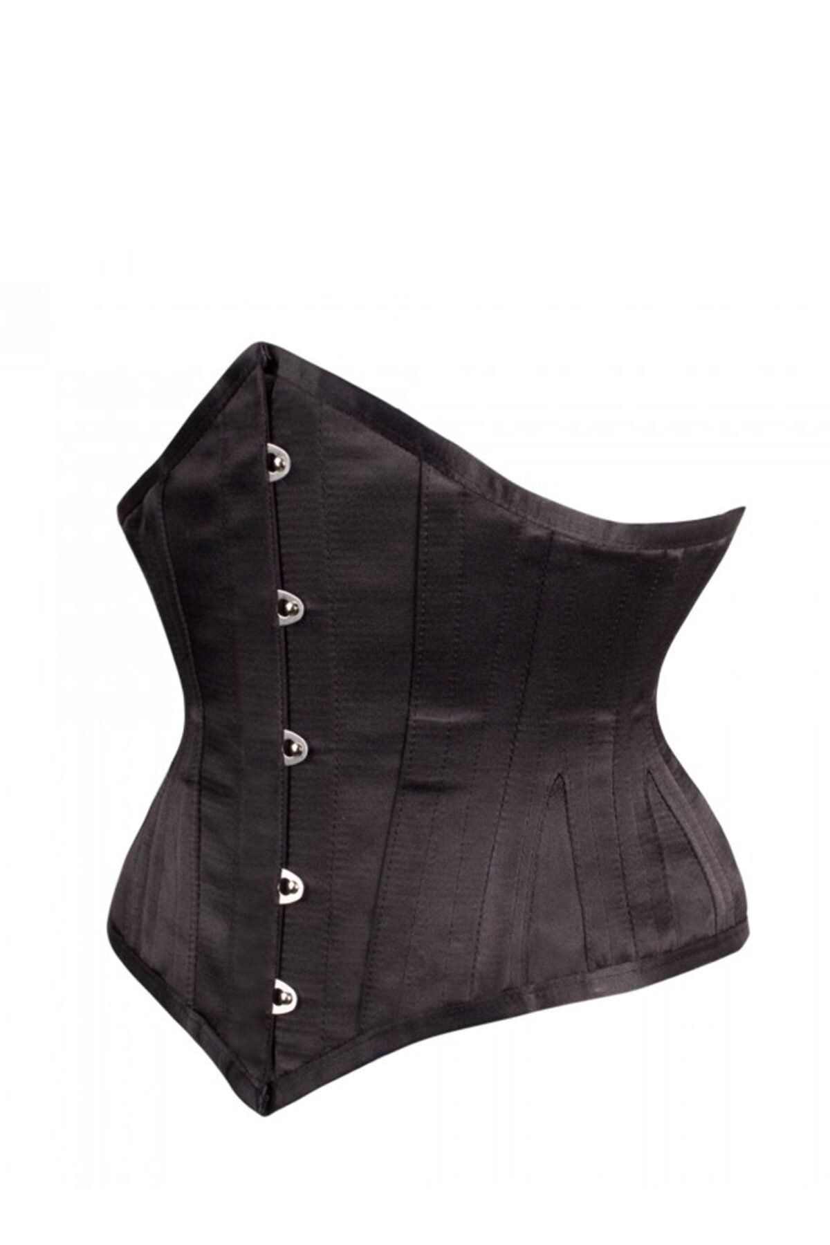 Black Satin Corset Waspie Underbust Waist Training