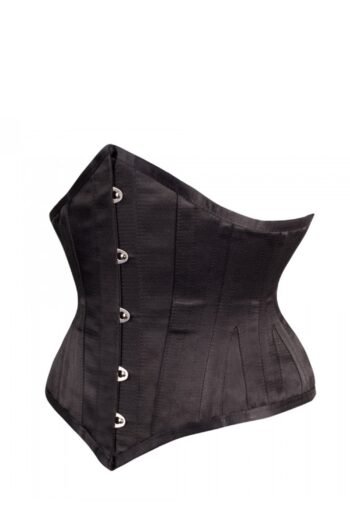 Black Satin Corset Waspie Underbust Waist Training