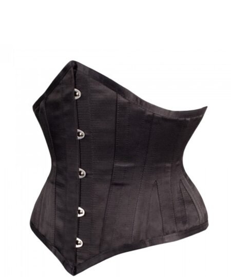 Black Satin Corset Waspie Underbust Waist Training