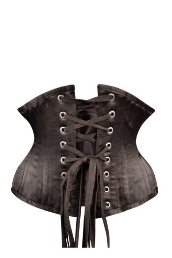 Black Satin Corset Waspie Underbust Waist Training