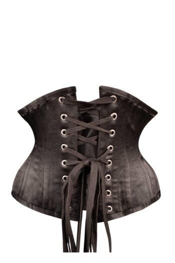 Black Satin Corset Waspie Underbust Waist Training