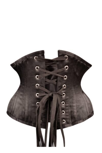 Black Satin Corset Waspie Underbust Waist Training
