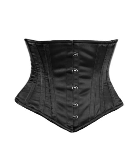 Black Satin Mini Waist Cincher Corset Waspie